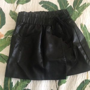 Jolt wrap vegan leather skirt